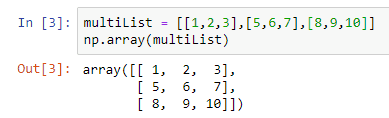 numpy arrays