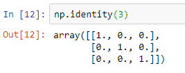 numpy identity matrix