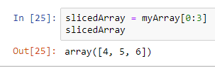 sliced numpy array