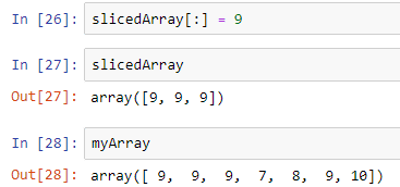 np array sliced