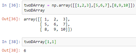numpy two dimensional array