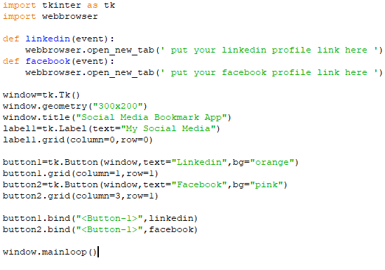 tkinter bookmark app code