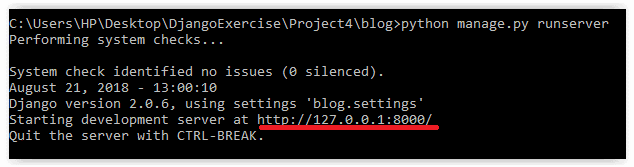 blog runserver