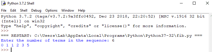 fibonacci sequence in python without recursion