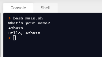 unix shell reading inputs