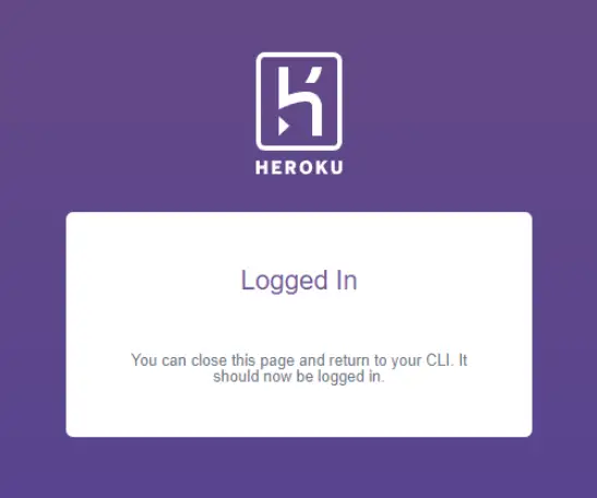 log in to heroku