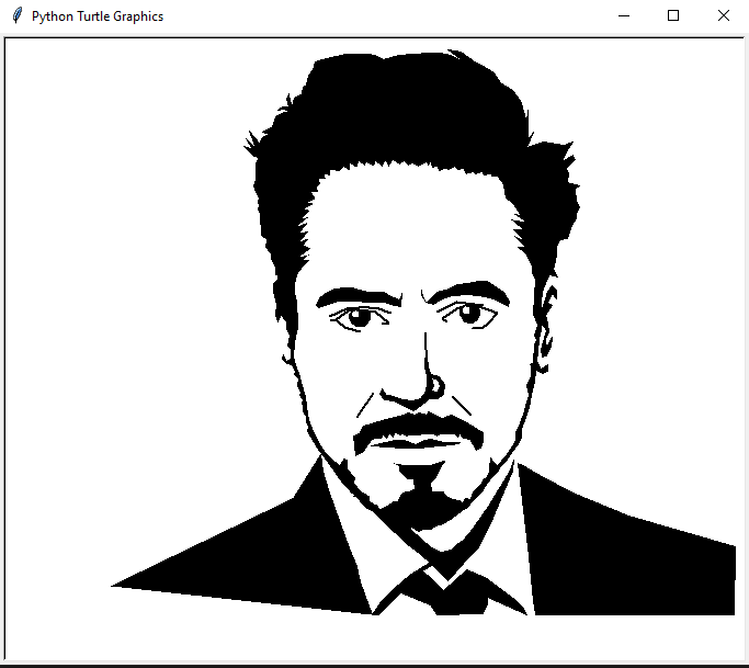 Drawing Robert Downey Jr. (Tony Stark from Iron Man) using Python