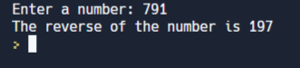 C program to display the given integer in reverse manner - output